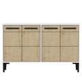 Consola, Odessa, Stria, 120x30x75 cm, PAL, Stejar alb / safir