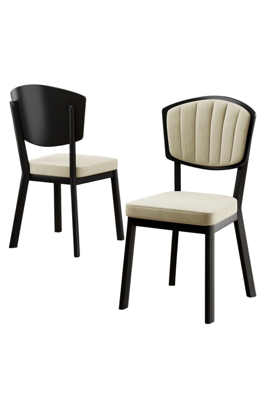 Set scaune 4 piese, Hanah Home, Nape, Crem/Negru — imaginea 2