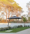 Umbrela pentru gradina / terasa, Sorrento, Bizzotto, Ø 300 cm, stalp Ø 48 mm, otel/poliester, gri inchis