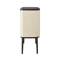 Cos de gunoi cu soft touch, Brabantia, Bo Touch, 3x11 L, 31.2x54x68 cm, otel, bej