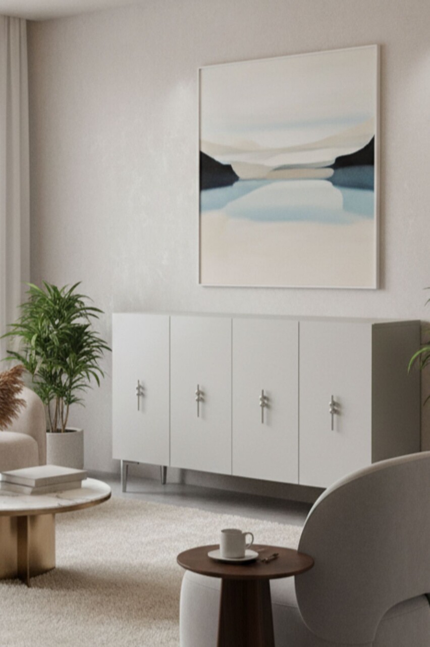 Consola, Hanah Home, Salkım 120, 120x79x32 cm, Alb / Argintiu - view 3