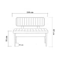 Bancheta cu spatar, Vina 1053-2, Vella, Anthracite, Atlantic, 110x40x85 cm