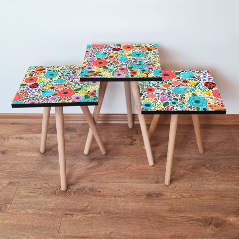 Set masute 3 piese, Leona, 3Shp4, Multicolor