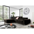 Coltar extensibil stanga 3 locuri ELTAP, LT-22NU, Grayson, 278x205x92 cm, lemn/poliester, maro inchis