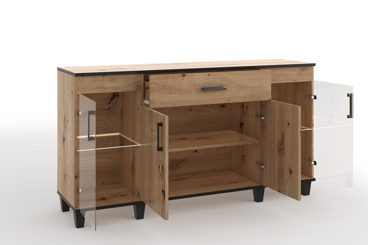 Comoda ADRK, Pola 03, 160x40x90 cm, PAL laminat, artisan — imaginea 3