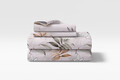 Lenjerie de pat pentru 2 persoane, Grey Leaf, Bedora, 6 piese, 200x220, microfibra, multicolor