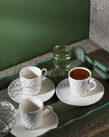 Set de cafea BNLY12KT00, Kutahya Porselen, 12 piese, portelan Kutahya Porselen