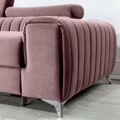 Coltar extensibil stanga 3 locuri ELTAP, LT-24LO, Grayson, 278x205x92 cm, lemn/poliester, roz