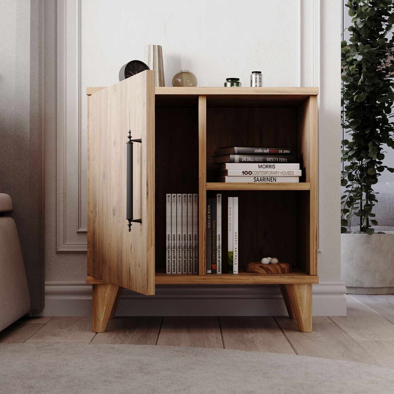 Noptiera, Hanah Home, Rose, 55.5x59.5x33 cm, Maro — imaginea 4