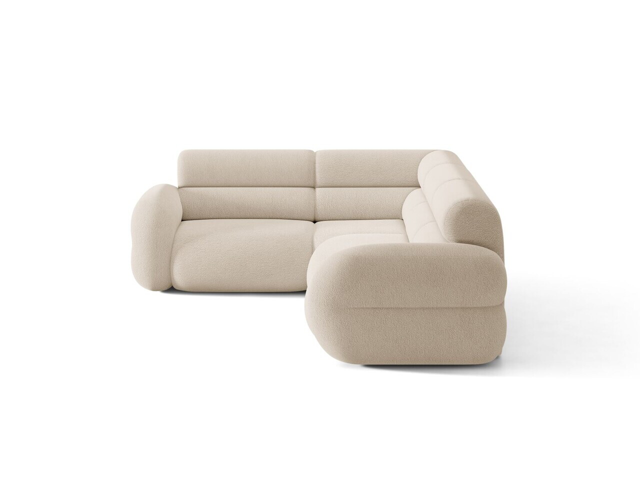 Coltar stanga 5 locuri, Neo, Micadoni Home, 295x210x83 cm, tesatura Boucle, bej — imaginea 5
