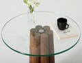 Masuta de cafea, Neostill, Thales, 50x50x50 cm, Sticla temperata, Nuc / Transparent