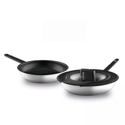 Set vase pentru gatit 3 piese BergHOFF, Gem Downdraft, 24 cm, 28 cm, inox BergHOFF
