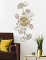 Decoratiune pentru perete cu ceas, Mauro Ferretti, Leavy, 52.5 x 3.5 x 102 cm, fier, multicolor