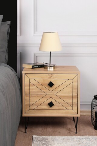 Noptiera Luna, Kalune Design, 50x40x55 cm, maro 50x40x55 imagine 2022