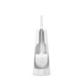 Perie de toaleta cu suport, Brabantia, ReNew, 12x12x42 cm, otel, alb