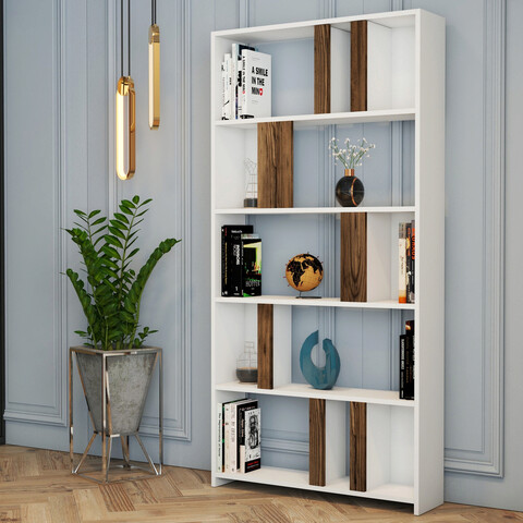 Corp biblioteca, hommy craft, lima, 90x180x20 cm, alb / nuc