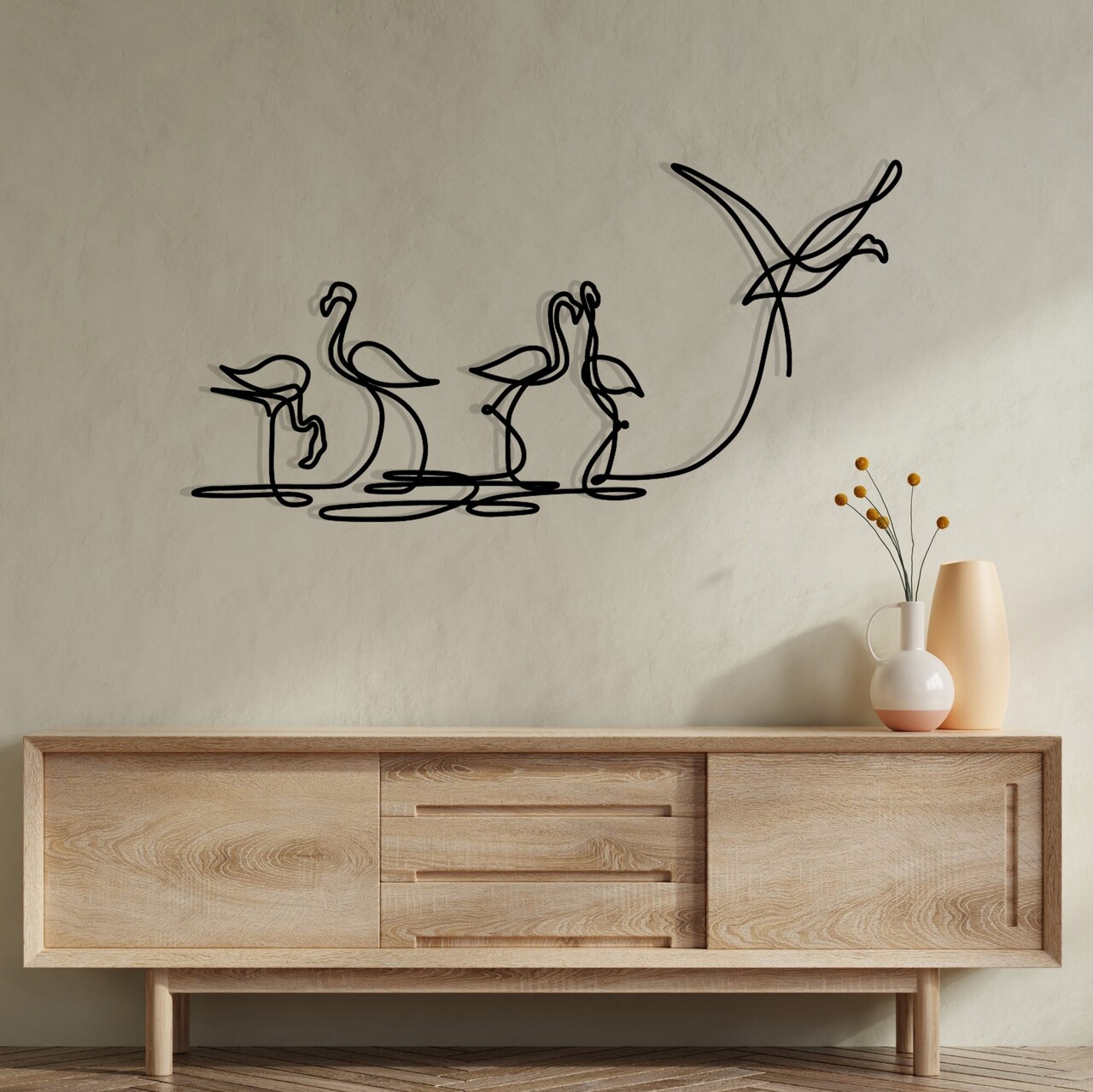 Decoratiune de perete, Flamingo 316 M, Dimensiuni: 115 x 58,5 cm, Negru - view 2