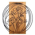 Decoratiune de perete, Orchid, lemn/metal, 55 x 57.5 cm, negru/maro
