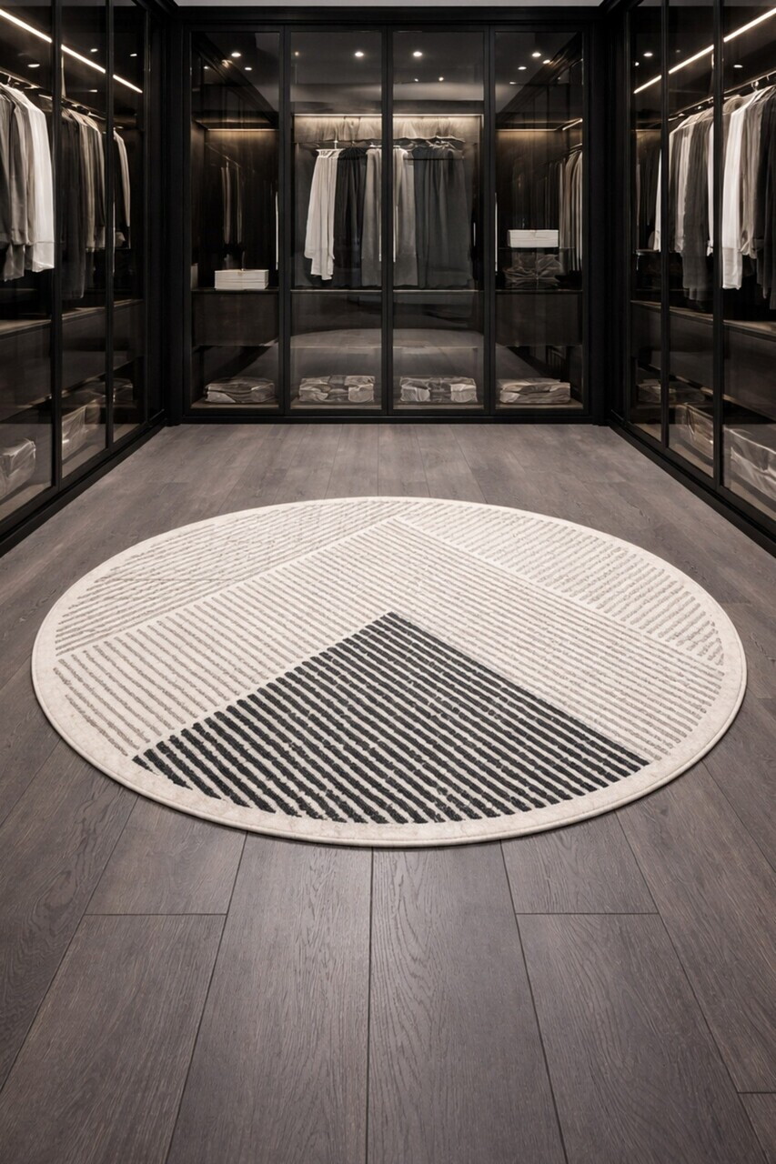 Covor, CLR-7247-HALI-112, 160x160 cm, Poliester, Bej — imaginea 3