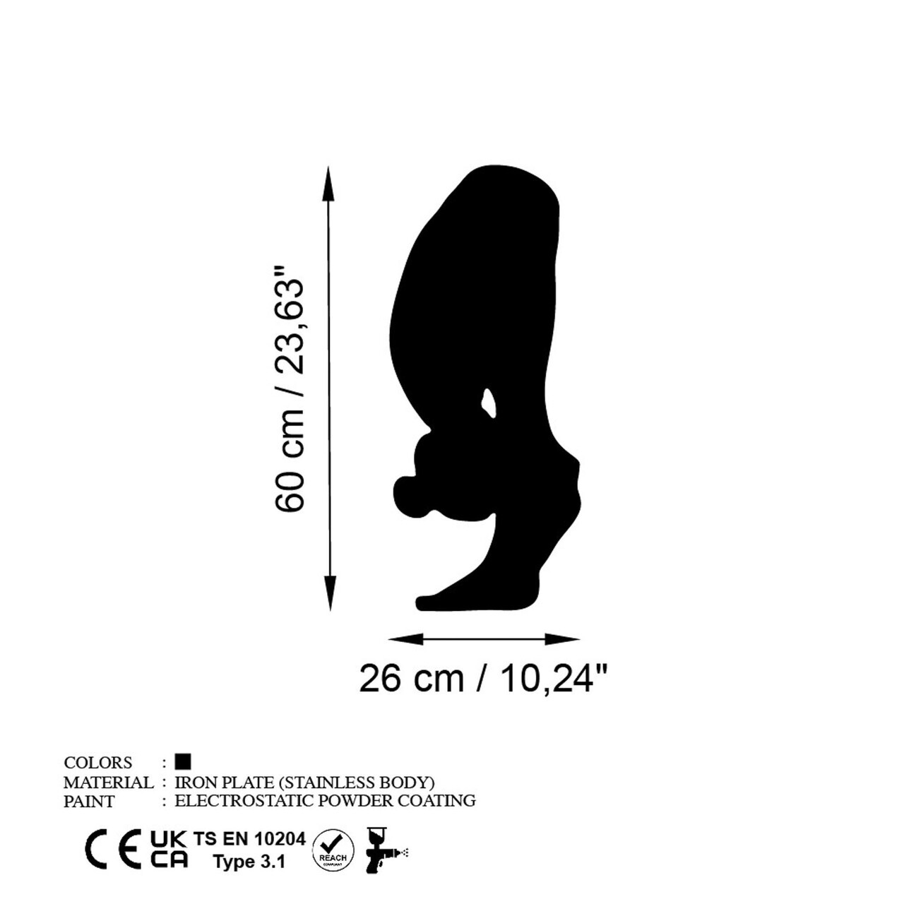 Decoratiune de perete, Yoga 26, Dimensiune: 26 x 60 cm, Negru — imaginea 6