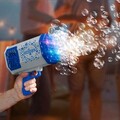 Pistol de baloane gigant cu LED-uri multicolore Gubles XL, InnovaGoods, incarcare USB, gri/albastru