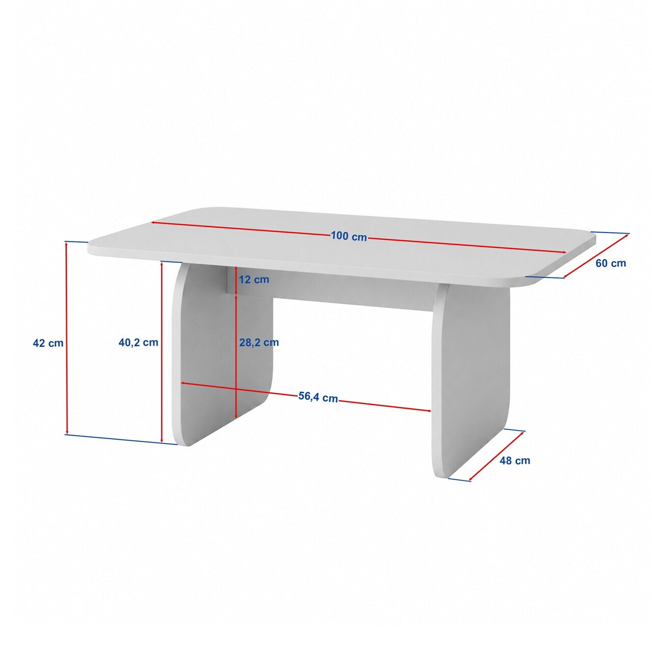 Masuta de cafea, Nordure, Pietra, 100x42x60 cm, Nuc Milano — imaginea 7