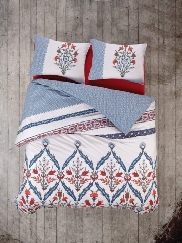 Lenjerie de pat pentru o persoana, 3 piese, 100% bumbac ranforce, Cotton Box, Mahber
