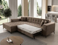 Coltar extensibil stanga 4 locuri ELTAP, Sol-02, Solange, 292x196x84 cm, lemn/poliester, bej inchis