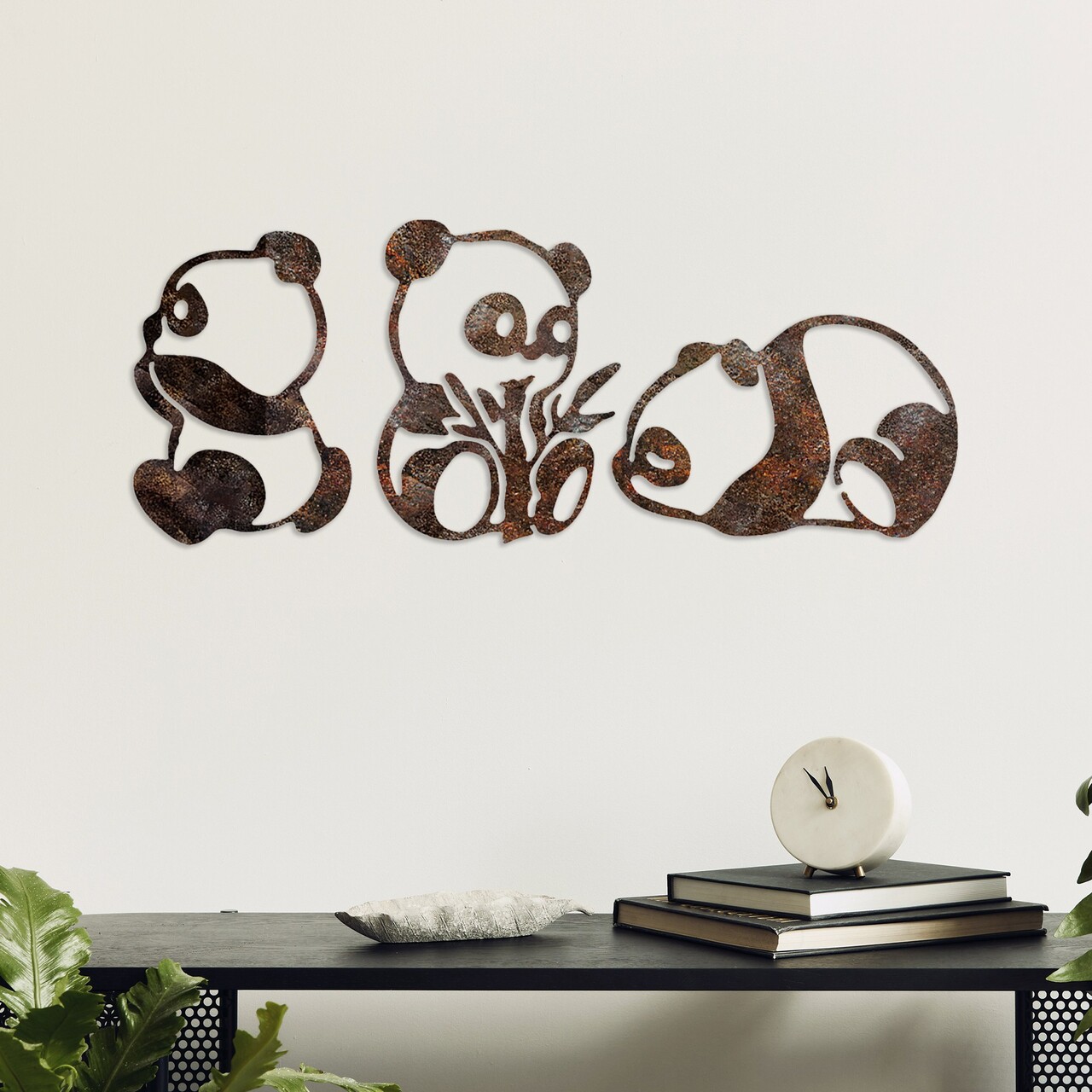 Decoratiune de perete, Rusty Panda, Dimensiune: 26 x 18 cm (1 bucată), Maro antichizat - view 2