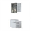 Set Dulap de Baie cu Chiuvetă și Oglindă (2 Piese), Hanah Home, 2917, MDF, Alb