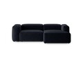 Coltar dreapta 2 locuri, Bergamo, Cosmopolitan Design, 244x152x70 cm, tesatura structurata, albastru navy
