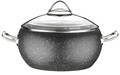 Set oale si tigai, 7 piese, Kutahya Porselen, ADR07TSGRNGRISYH, aluminiu/sticla, negru