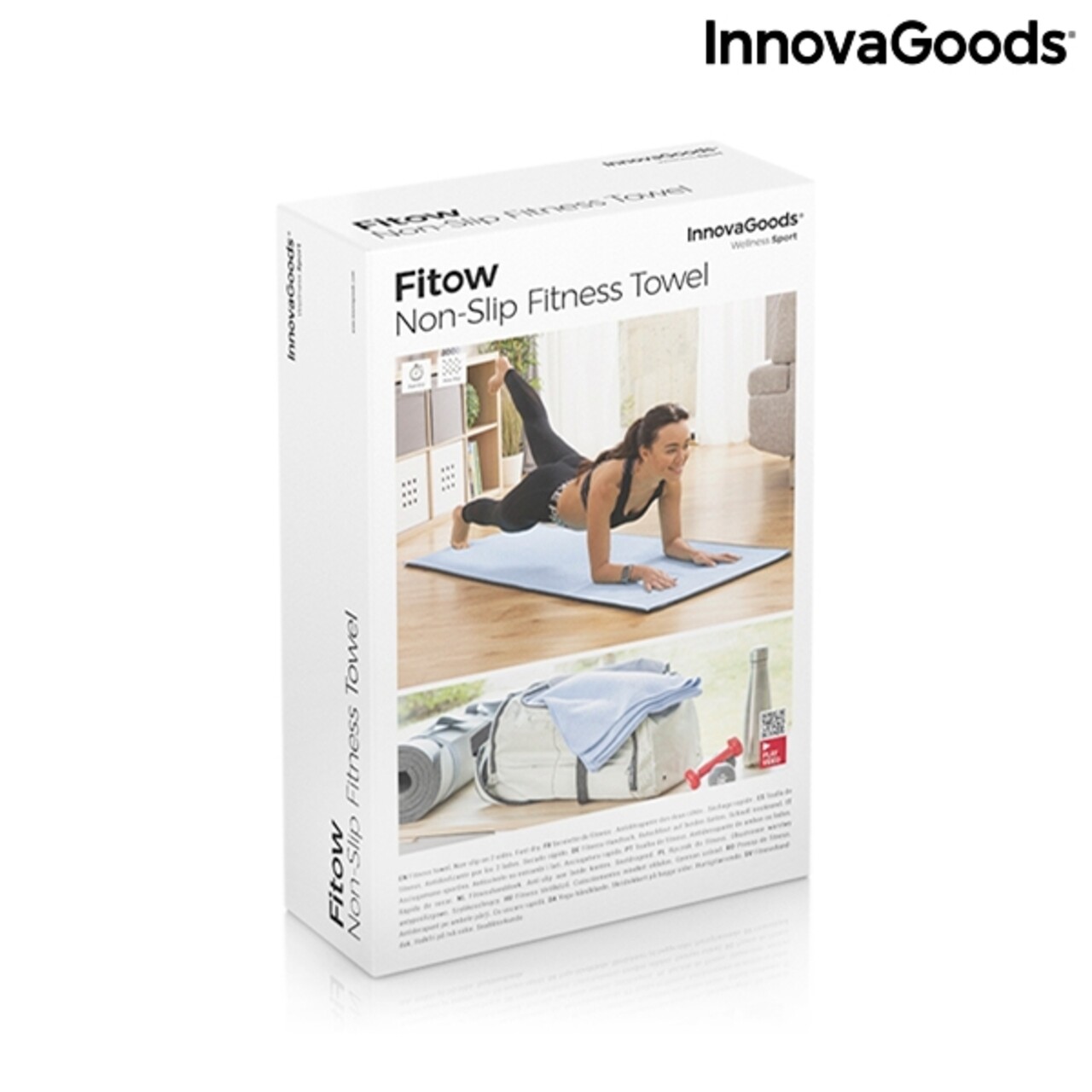 Prosop De Fitness Cu Uscare Rapida, Antiderapant Fitow InnovaGoods, 180x60 Cm