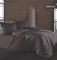 Lenjerie de pat dubla Anthracite, Majoli Home Collection, 4 piese, 240x260 cm, bumbac satinat, antracit