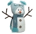 Decoratiune Snowman C, Decoris, poliester, alb/albastru
