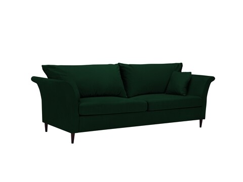 Canapea extensibila, Pivoine, Mazzini Sofas, 3 locuri, cu lada de depozitare, 245x95x98 cm, catifea, verde bottle