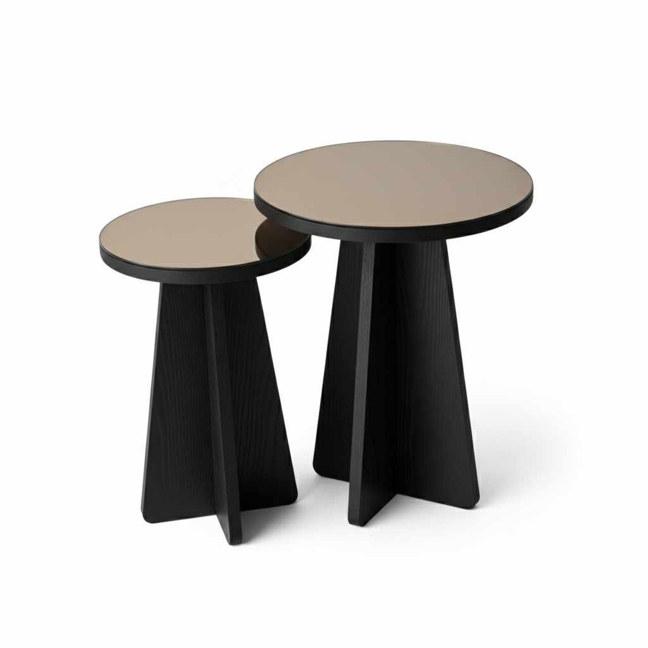 Set masute 2 piese, Hanah Home, Luna, PAL, Negru/Bronz - imagine 4
