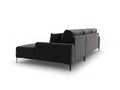 Coltar dreapta, Madara, Mazzini Sofas, 5 locuri, black legs, 254x182x90 cm, catifea, gri inchis