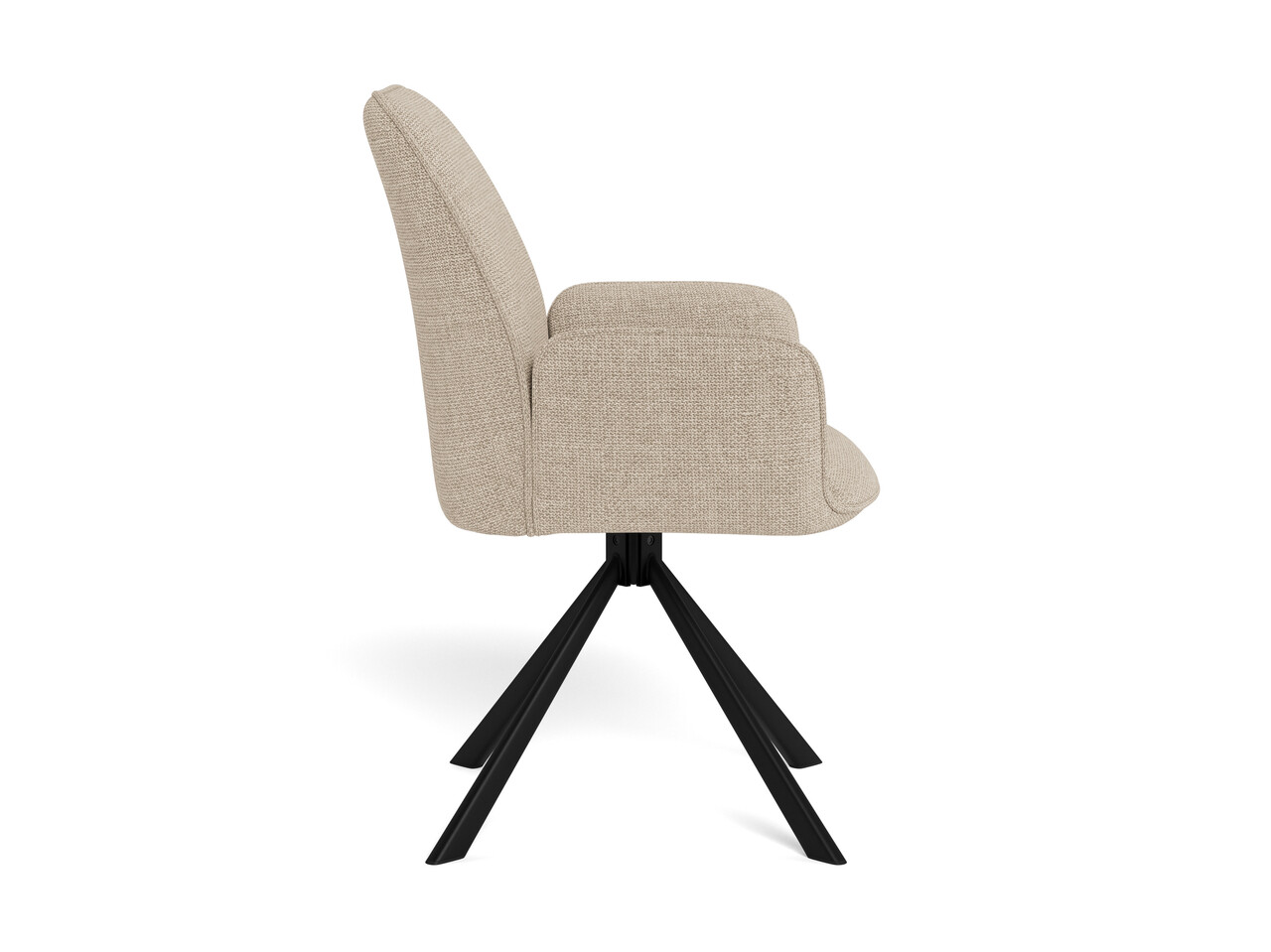 Scaun Glenda, Actona, 61x63x88.5 cm, rotativ, tesatura structurata/otel, bej - view 3