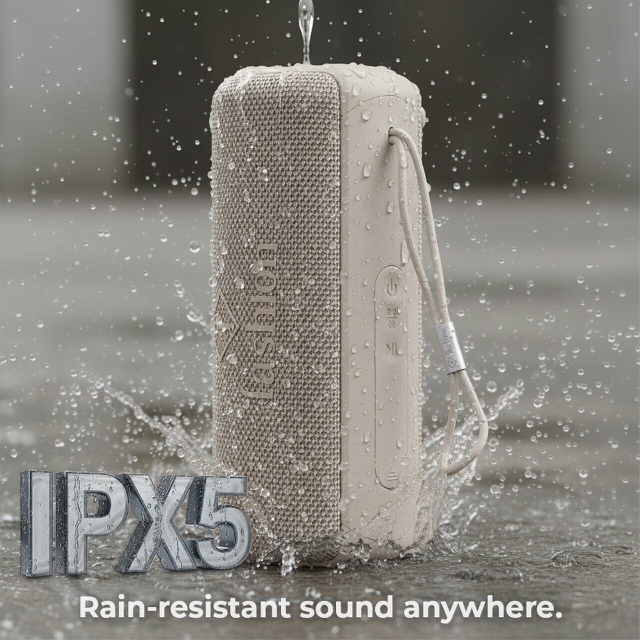 Boxa Bluetooth M Fashion TV, Matte Cream-Gold, 8.5x8.9x21 cm, crem - imagine 5