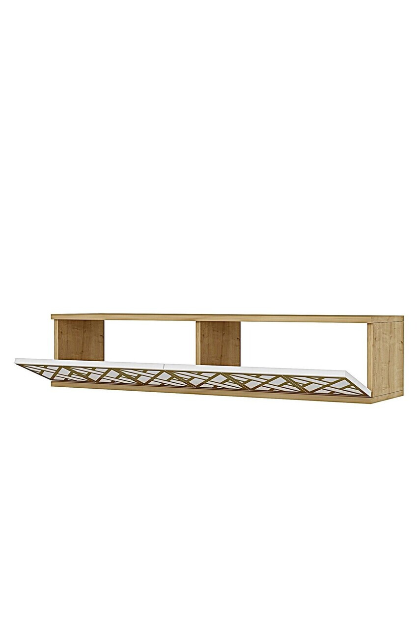 Dulap, Hanah Home, Arex 120, 120x25.5x29.6 cm, Stejar Safir / Alb / Auriu — imaginea 6
