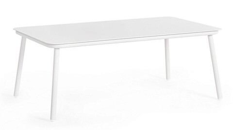 Masuta de cafea pentru gradina/terasa spike, bizzotto, 104 x 61 x 40.5 cm, aluminiu, alb