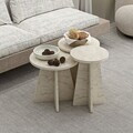 Set masute 3 piese, Hanah Home, Mantar, Travertin