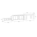 Set mobilier living 3 piese Raalte, Bedora, PAL/plastic, sonoma/alb
