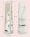 Dulap rotativ pentru bijuterii cu oglinda, Songmics, 55x161 cm, PAL/sticla, alb