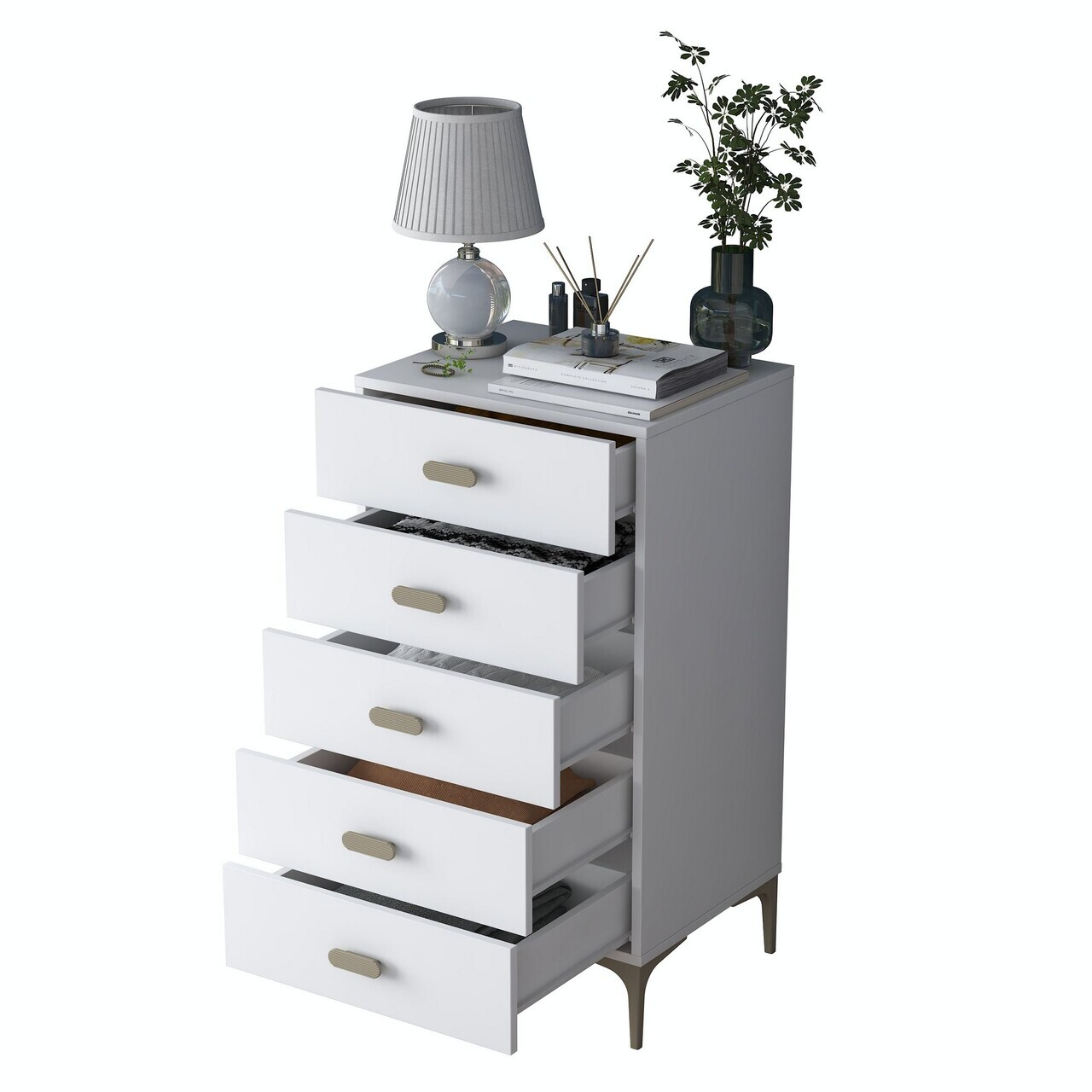 Dulap, Hanah Home, BE106, 55.4x105.4x45 cm, PAL melaminat, Alb - view 10