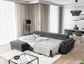 Coltar extensibil stanga 4 locuri ELTAP, Mari-15, Mariall, 288x200x92 cm, lemn/poliester, gri inchis