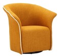 Fotoliu rotativ Senape Siena Swivel, Mauro Ferretti, 83.5x66x80 cm, fier/poliester, galben mustar