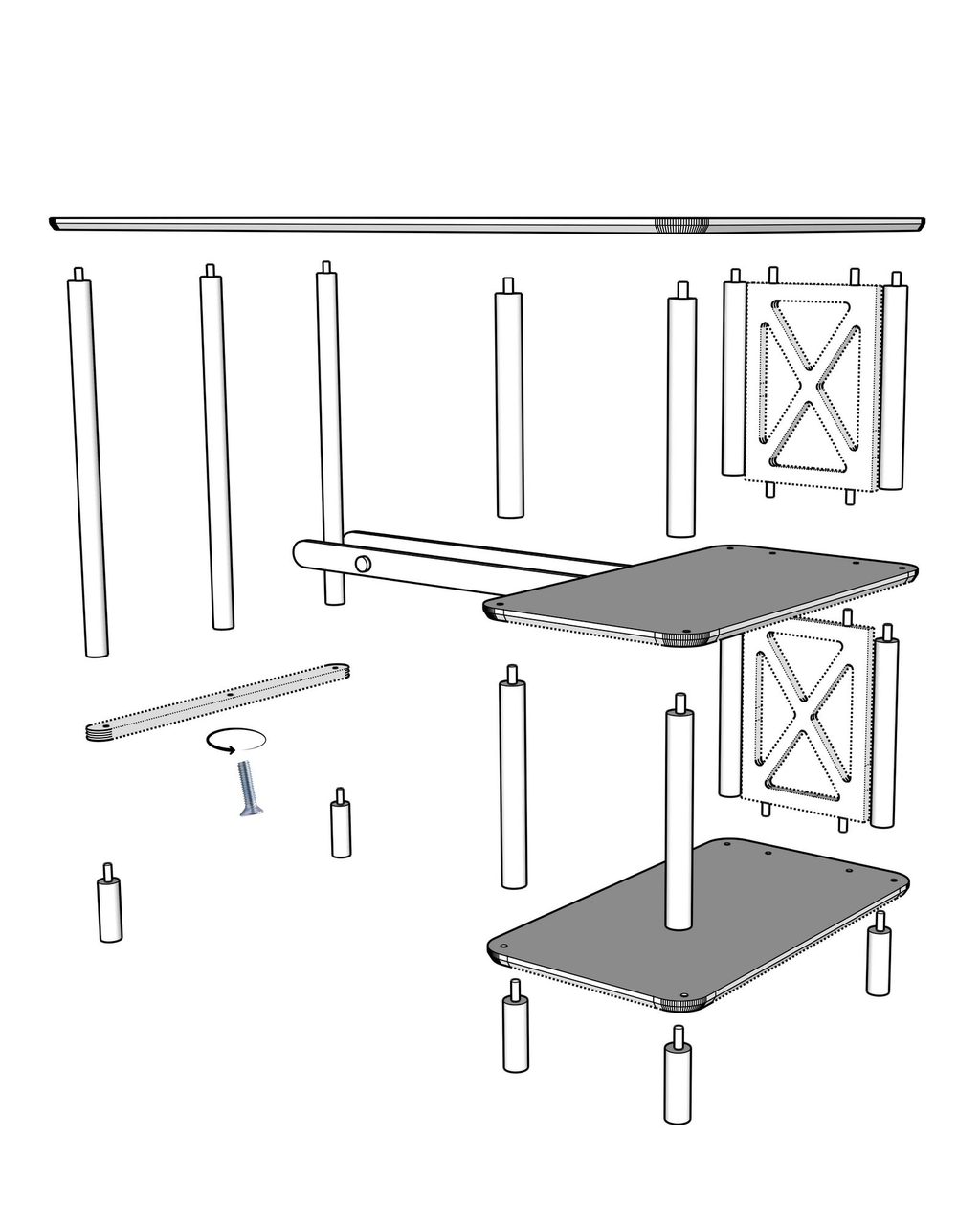Birou, Hanah Home, Vivace, 125x75x65 cm, Stejar - view 7