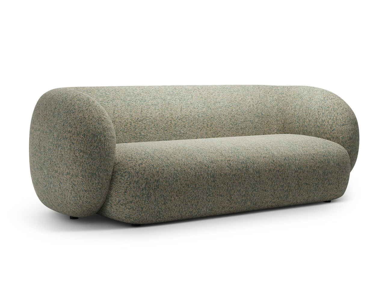 Canapea modulara 3 locuri, Kate, Micadoni, 213x99x76 cm, tesatura structurata, verde muschi melanj - 1 | YEO